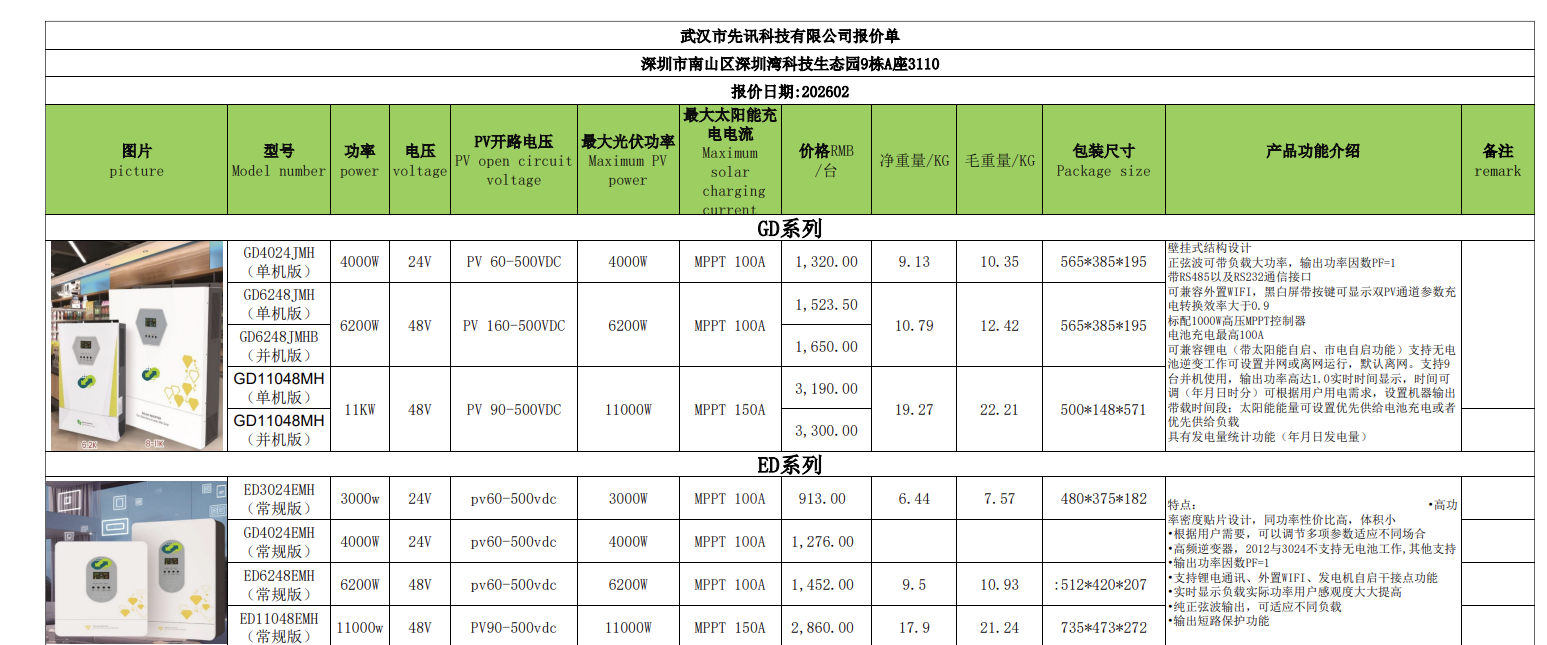 ED11048MH Hybrid Inverter - 11KW 48V